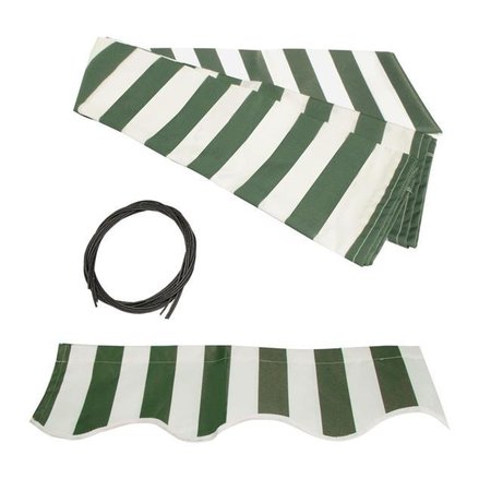 ALEKO Aleko FAB16X10GRWT00-UNB 16 x 10 ft. Waterproof Fabric Replacement for Retractable Patio Awning - Green & White Striped FAB16X10GRWT00-UNB